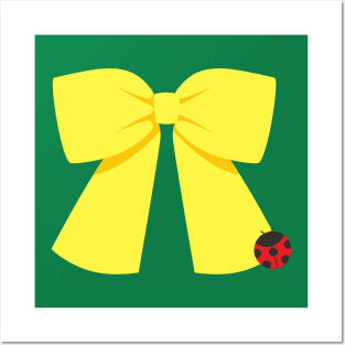 Big Yellow Ribbon with a lady bug Posters and Art